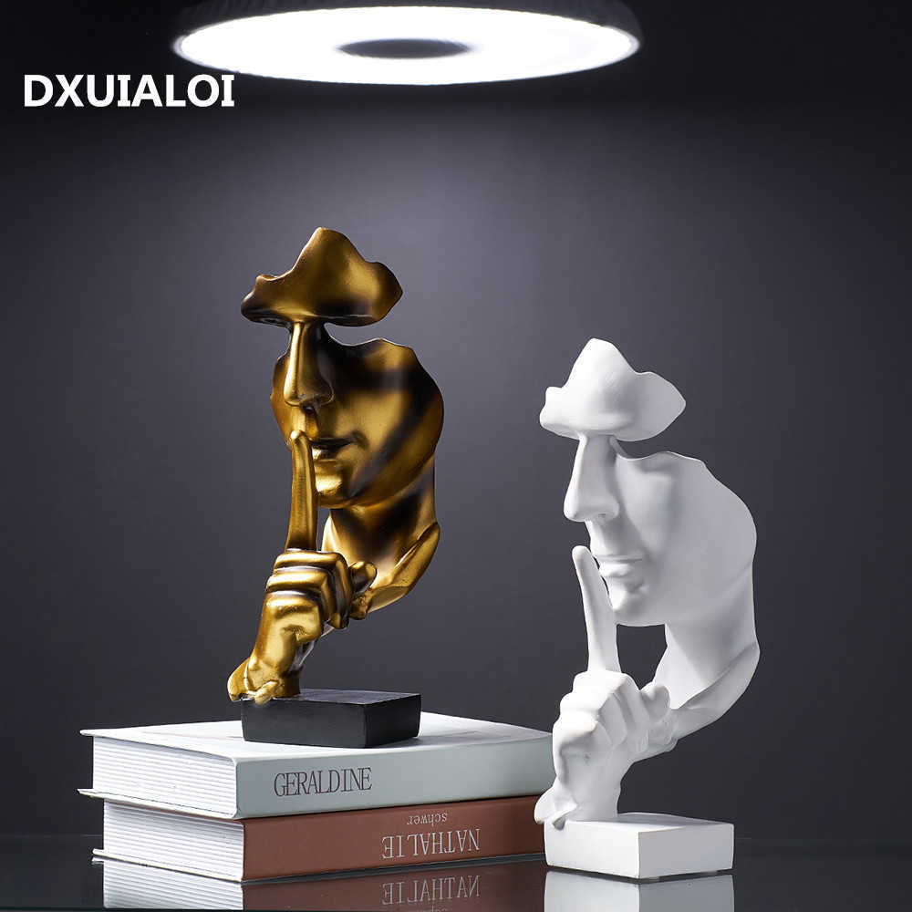 Accessories for Home Decoration Silence Is Gold Statue for Decoration Statue of Human Face Sculpture Abstract African Decoration Q0525
Accessories for Home Decoration Silence Is Gold Statue for Decoration Statue of Human Face Sculpture Abstract African Decoration Q0525