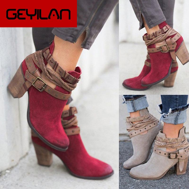 Boots Women Ankle Ladies Buckle Zip Autumn Winter Shoes Gladiator High Heels Female Rivet Chunky Plus Size, Black
Boots Women Ankle Ladies Buckle Zip Autumn Winter Shoes Gladiator High Heels Female Rivet Chunky Plus Size, Black