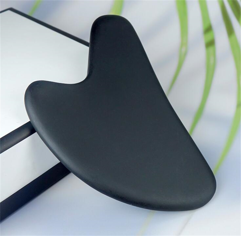 Wholesale Gua Sha Facial Body Massage Tools Heart Bian Stone 3D GuaSha Scraping Tool Black