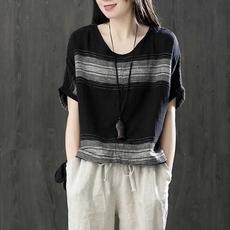 F&je Arrival Summer Women Tshirt Plus Size Loose Batwing Sleeve Tee Shirt Femme Cotton Striped Vintage T Shirts Tops D12 210608, Brown
F&je Arrival Summer Women Tshirt Plus Size Loose Batwing Sleeve Tee Shirt Femme Cotton Striped Vintage T Shirts Tops D12 210608, Brown