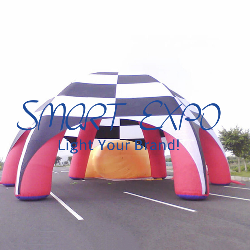 Inflatable Spider Dome Tent Dia5xH4m with Custom Printing and Base Blower