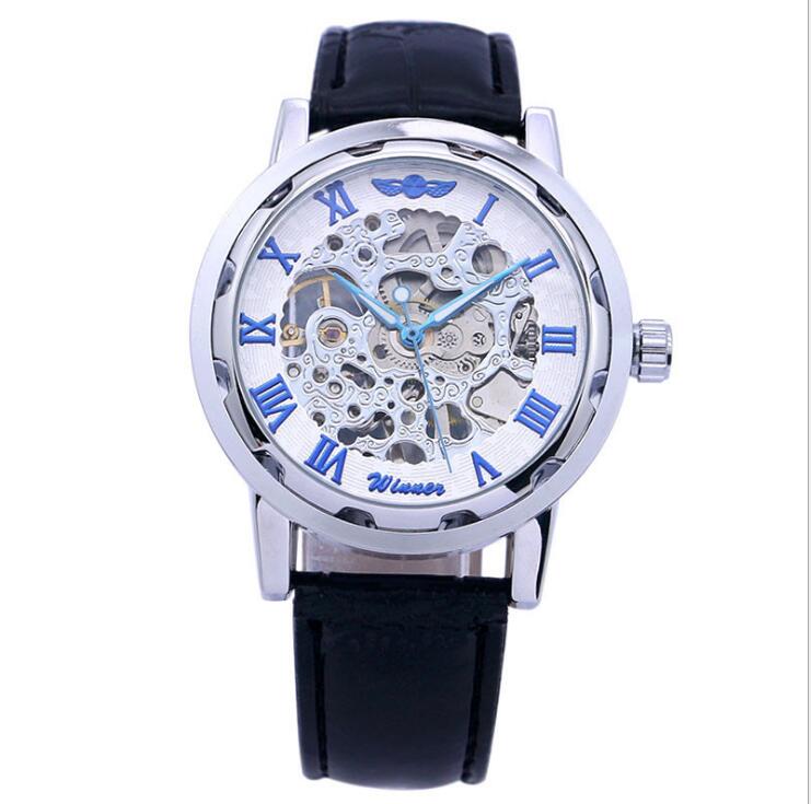 Automatic Movement Winner Mens Watch Stylish Leather Belt for Everyday Wear