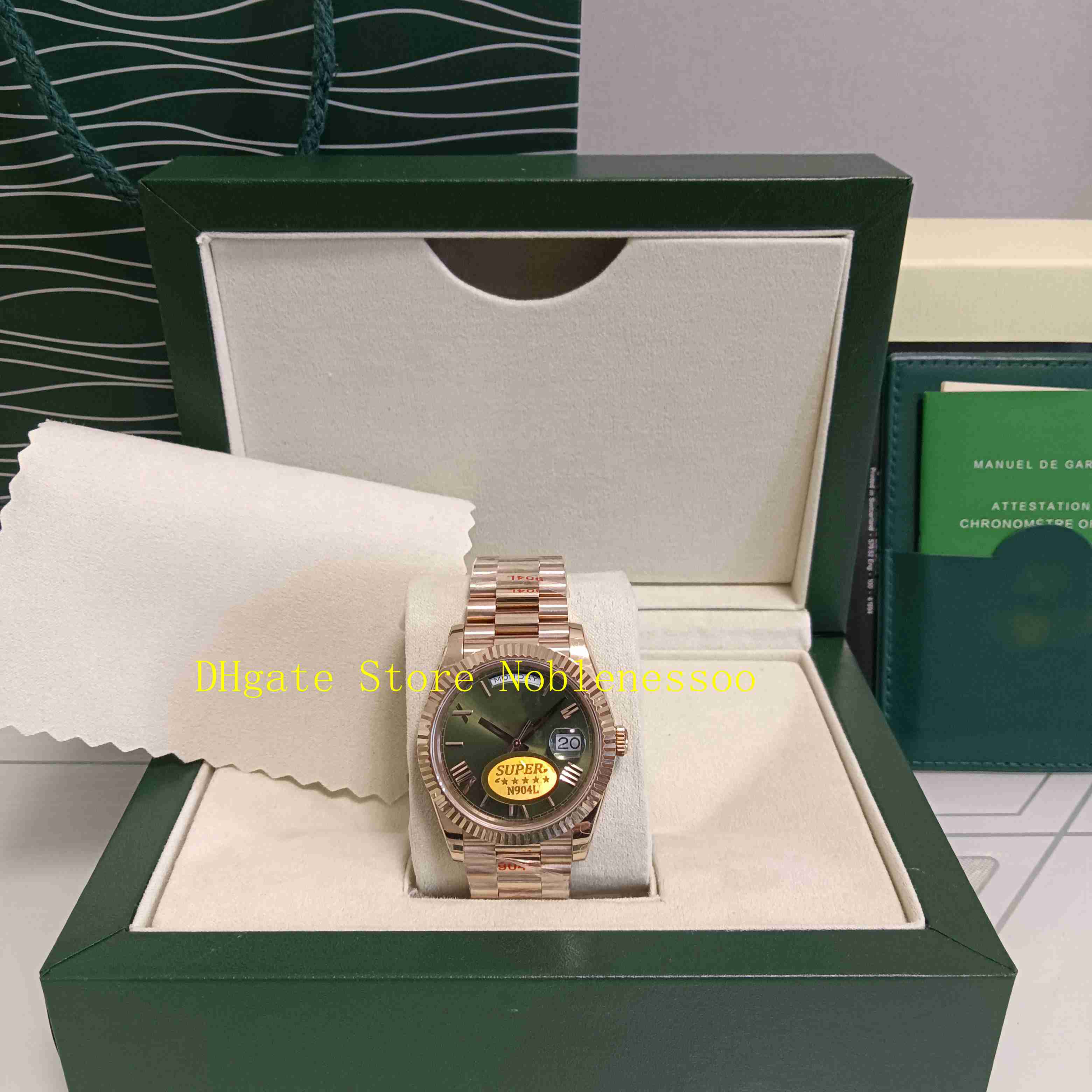 5 Color With Box N Factory 904L Cal.3255 Automatic Watch Men 228235 Everose Gold Day Date 40mm President Olive Green Dial 228238 NoobF Men's Mechanical Watches, 02
5 Color With Box N Factory 904L Cal.3255 Automatic Watch Men 228235 Everose Gold Day Date 40mm President Olive Green Dial 228238 NoobF Men's Mechanical Watches, 02