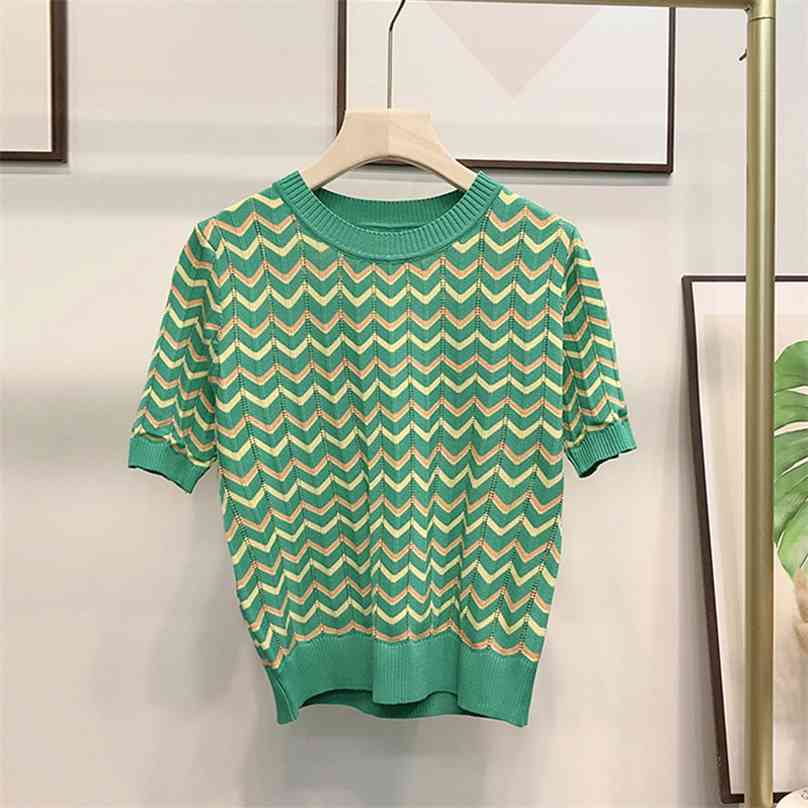 Casual Hollow Out Stripe Knitted Short Sleeve Tops Women Summer Thin T-Shirt Fashion Plus Size 4XL O-Neck Tees Female 210720, White
Casual Hollow Out Stripe Knitted Short Sleeve Tops Women Summer Thin T-Shirt Fashion Plus Size 4XL O-Neck Tees Female 210720, White