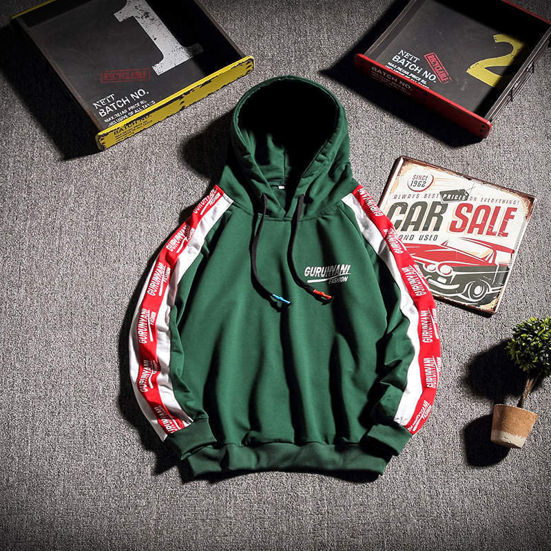 Hip Hop Hoodie Sweatshirt Men Spring Autumn Streetwear Hooded Sweatshirt Side Striped Casual Hoodies Mens Oversized Hoodies 201128