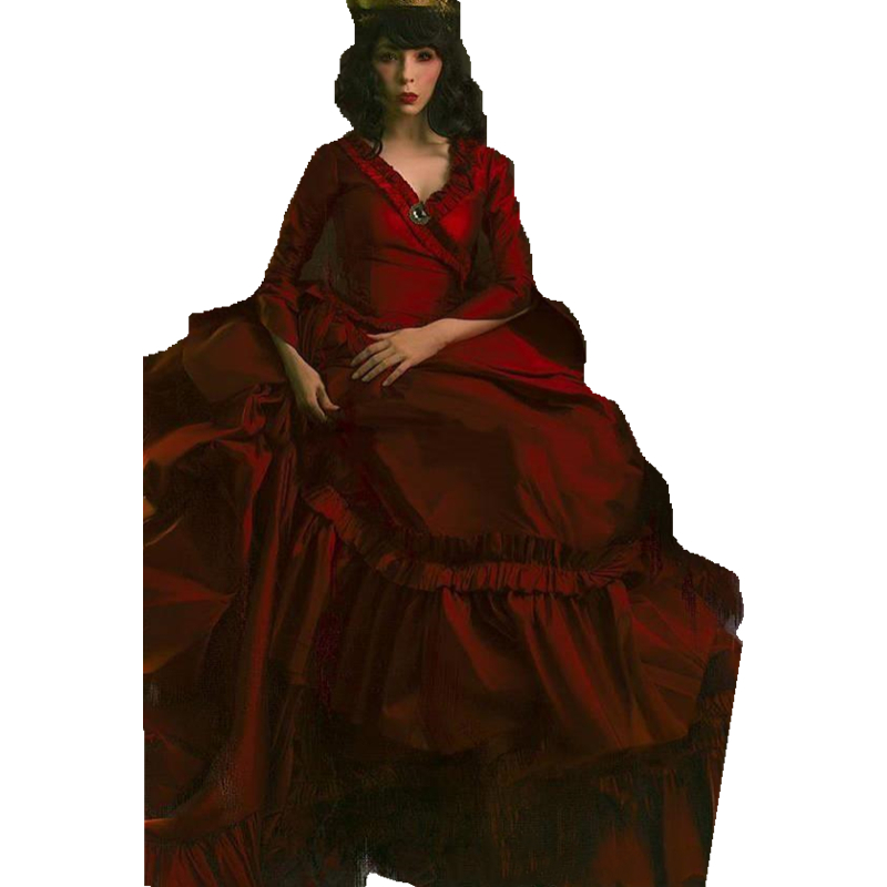 Vintage Mina Dracula Victorian Wedding Dresses Bridal Gowns With Long Sleeve 2022 Gothic Halloween Dark Red Garden Ruched Ruffles Plus Size Bride Dres