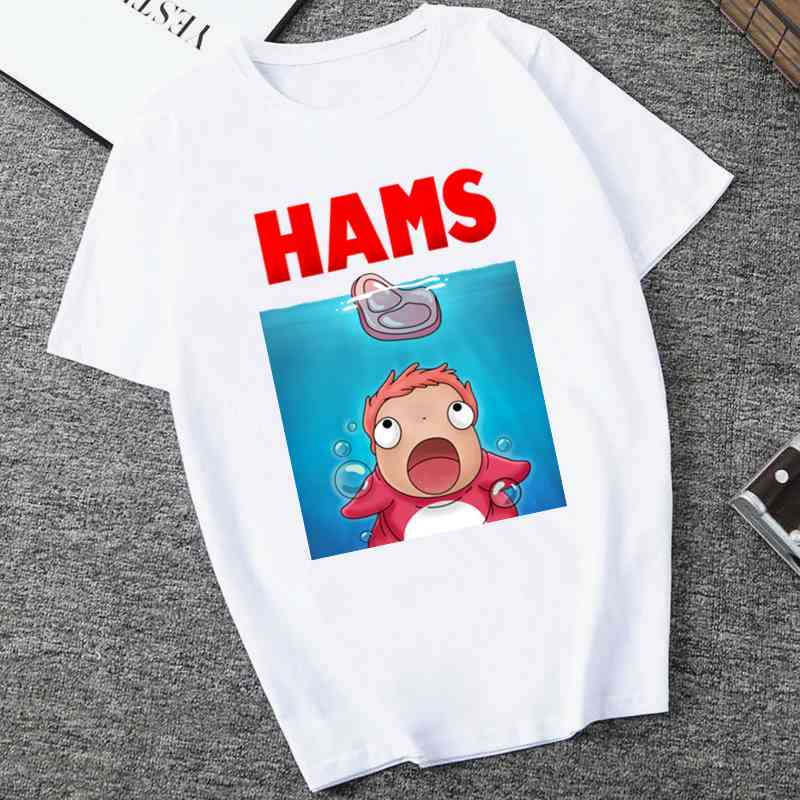 Ponyo Hayao Miyazaki Studio Ghibli Printed Women's T Shirt Summer Short Sleeve Chewing Funny Tshirt Tops Women T-shirt Female
Ponyo Hayao Miyazaki Studio Ghibli Printed Women's T Shirt Summer Short Sleeve Chewing Funny Tshirt Tops Women T-shirt Female