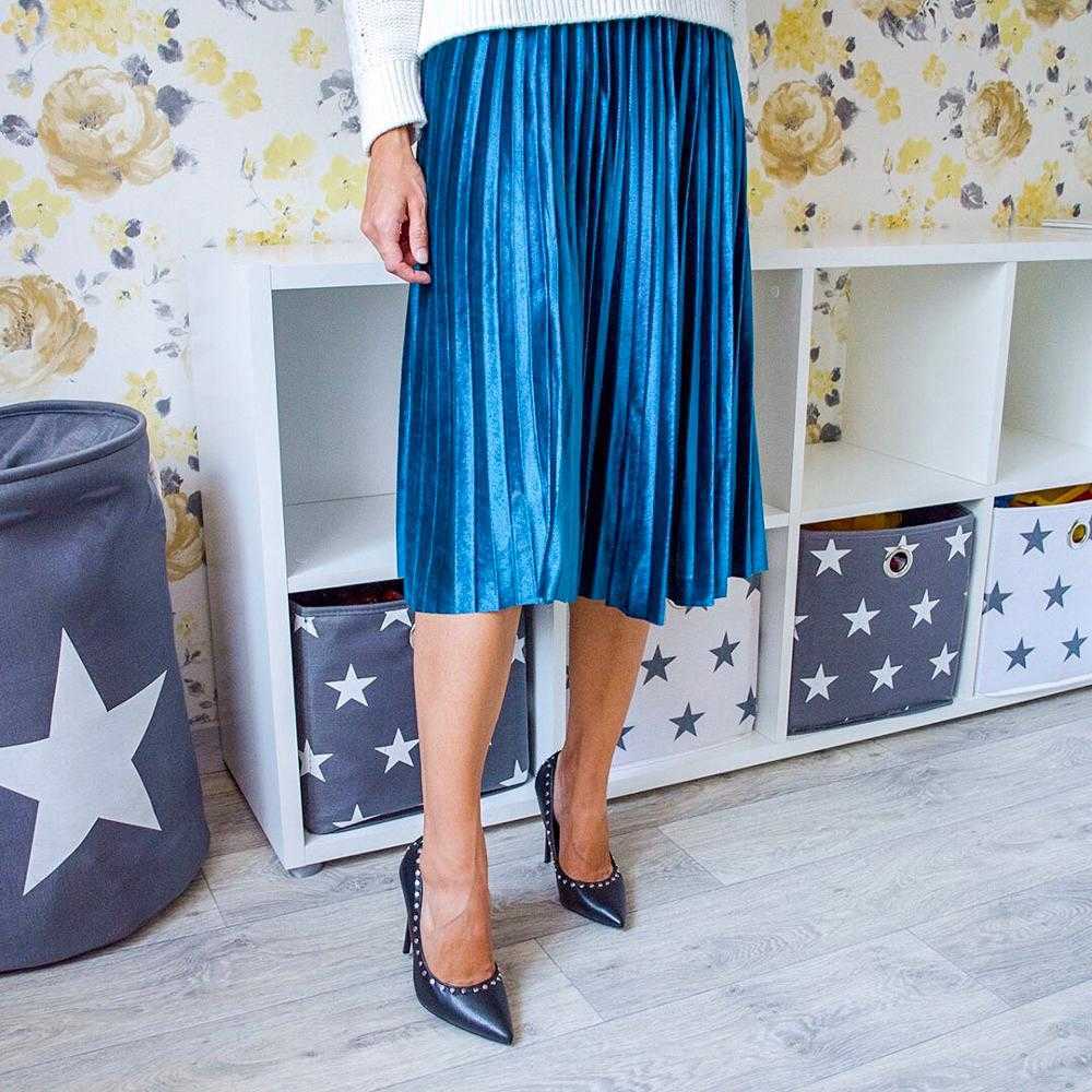 Winter Autumn High Waist Skirt Skinny Female Velvet Long Pleated Korean Ladies Harajuku Vintage 210621