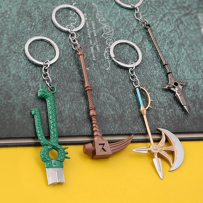 Keychains Japan Anime The Seven Deadly Sins Escanor Nanatsu No Taizai Divine Axe Rhitta Keyring Key Holder Jewelry Gift Men