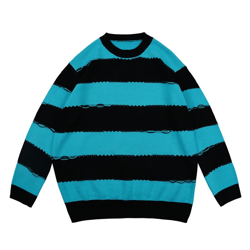 Men's Sweaters Street Spliced Retro Color Striped Crew Neck Men Pullover Japanese Harajuku High Oversize Casual Sweater Couple Clothes, White;black
Men's Sweaters Street Spliced Retro Color Striped Crew Neck Men Pullover Japanese Harajuku High Oversize Casual Sweater Couple Clothes, White;black