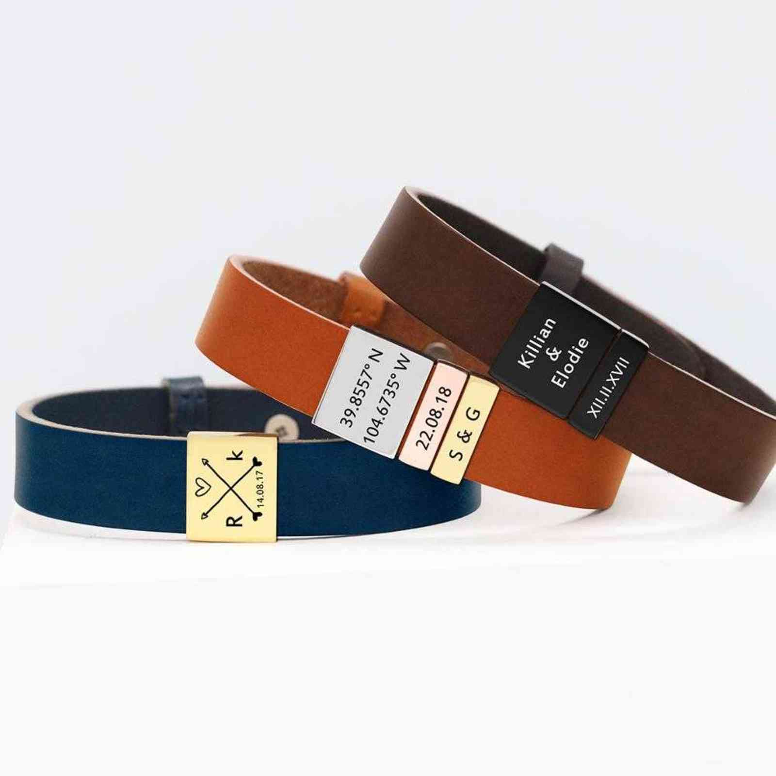 Personalized Mens Anniversary Gift Engraved Leather Bracelet Boyfriend Father's Day Custom Kids Name Coordinates
Personalized Mens Anniversary Gift Engraved Leather Bracelet Boyfriend Father's Day Custom Kids Name Coordinates