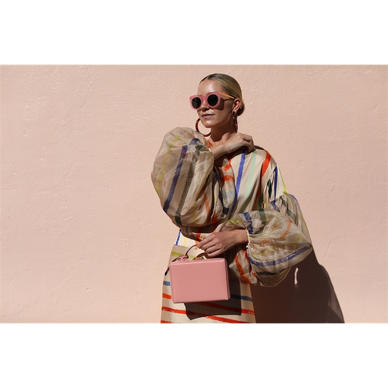 Women Sets Striped Lantern Sleeve Top With High Waist Long Fish Tail Skirt 2 Piece s And 210524