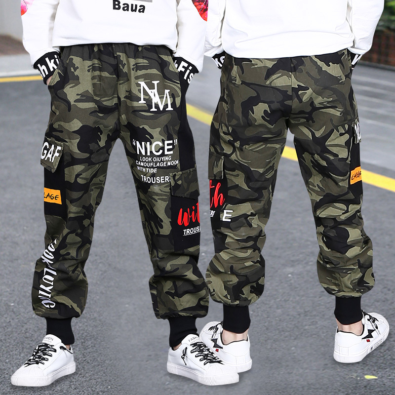 Winter Boys Girls Warm Clothing Camouflage pants Thicken Kids Child Velvet Trousers Clothes 5 6 7 8 9 10 11 12 13 14 Year 210306