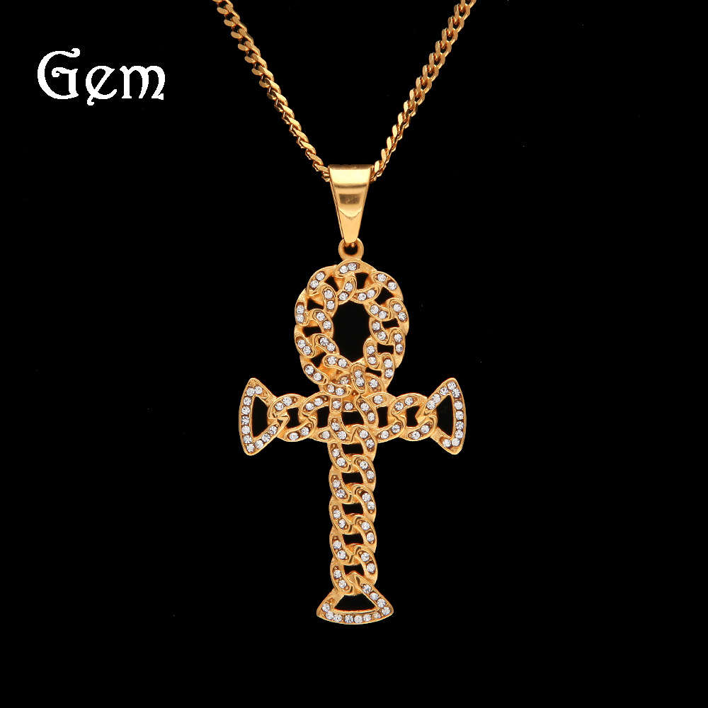 Men's new hip hop Cuba chain style Anhe key pendant trend jewelry