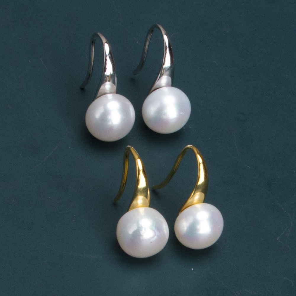 S925 Sterling Silver Pearl Dangle Earring Gold Plated Prevent Allergy Earrings for Women Gril Gift Freshwater Natural Pearls