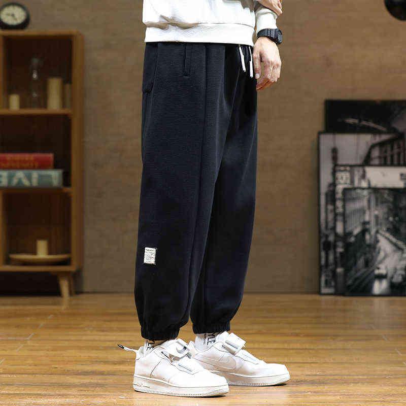 Spring Autumn Fashion Letter Harem Pants Men Hip Hop Streetwear Black Grey Loose Sweatpants Men Joggers Plus Size Baggy Trousers 211112