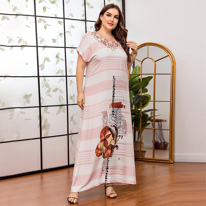 Plus Size Dresses Summer Women Fashion Casual Short Sleeve Basic Style Round Neck Stripe Loose Long Dress, 2113300074
Plus Size Dresses Summer Women Fashion Casual Short Sleeve Basic Style Round Neck Stripe Loose Long Dress, 2113300074