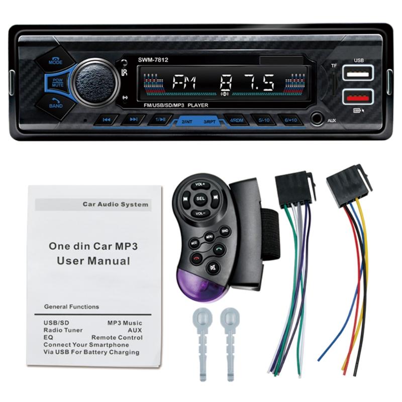 & MP4 Players X3UC Vehicle Systems SWM-7812 Stereo MP3 Multimedia Player Bluetooth AUX-in FM Radio Receiver Dual USB Ports