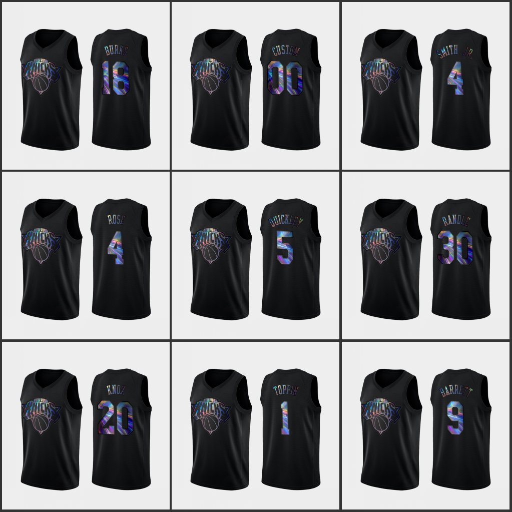 New YorkKnicksMen Obi Toppin Derrick Rose Julius Randle RJ Barrett Dennis Smith Jr. Custom Black Iridescent Holographic Limited Edition Jersey
New YorkKnicksMen Obi Toppin Derrick Rose Julius Randle RJ Barrett Dennis Smith Jr. Custom Black Iridescent Holographic Limited Edition Jersey