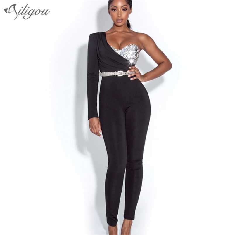 Bodycon Jumpsuit Sexy One Shoulder Sequin Black Women Celebrity Party Club 210525, Beige
Bodycon Jumpsuit Sexy One Shoulder Sequin Black Women Celebrity Party Club 210525, Beige