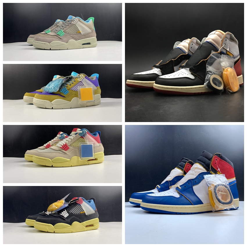 2021 Union LA Basketball Shoes Jumpman 1 1S 4 4s Desert Moss Taupe Haze Guava Ice Storm Blue Varsity Red Man UN OG Real Leather Outdoor Sneakers With Box DC9533-001, Off noir
2021 Union LA Basketball Shoes Jumpman 1 1S 4 4s Desert Moss Taupe Haze Guava Ice Storm Blue Varsity Red Man UN OG Real Leather Outdoor Sneakers With Box DC9533-001, Off noir