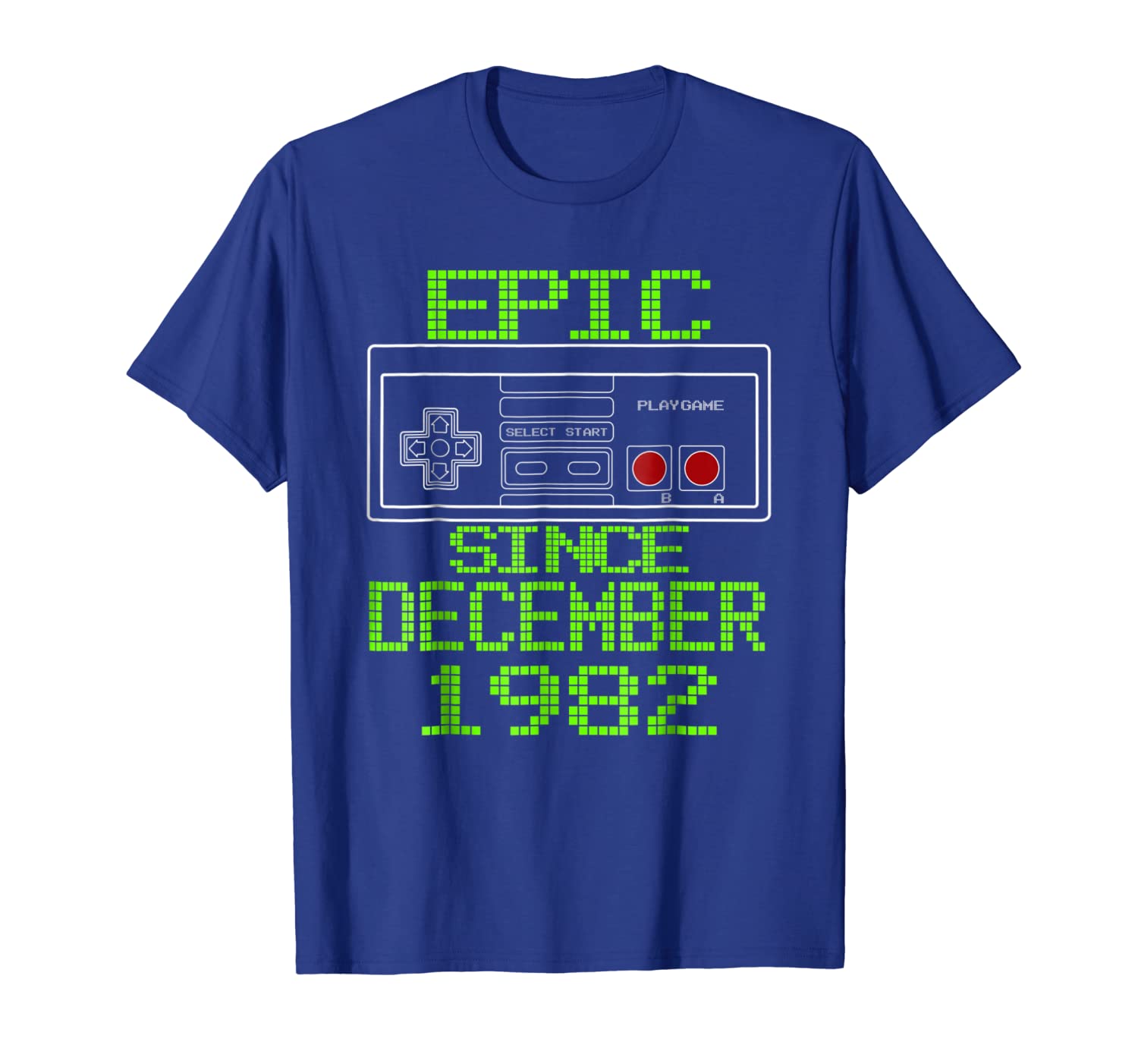 December 1982 Yrs T Shirt 36th Video Gamer Birthday Gift, White;black