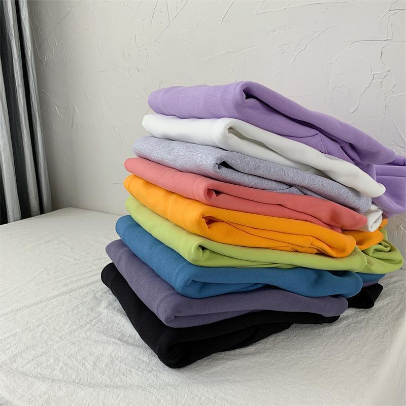 Oversize 18 Colors Sweatshirts Autumn Women Solid Hoodies Female Cotton Thicken Warm Hoodied Lady Casual Loose Fashion Tops 201211