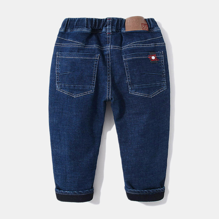 Benemaker Children Jeans Fleece Winter Jean Pants For Boy Girl Denim Warm Clothing Baby Kids Pants Casual Thicken Trousers JH143 210303