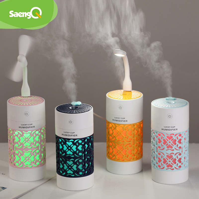 saengQ 250ml Air Humidifier with LED Night Lamp Mini Fan Aroma Essential Oil Diffuser USB Fogger Mist Maker for Home Office Car
saengQ 250ml Air Humidifier with LED Night Lamp Mini Fan Aroma Essential Oil Diffuser USB Fogger Mist Maker for Home Office Car