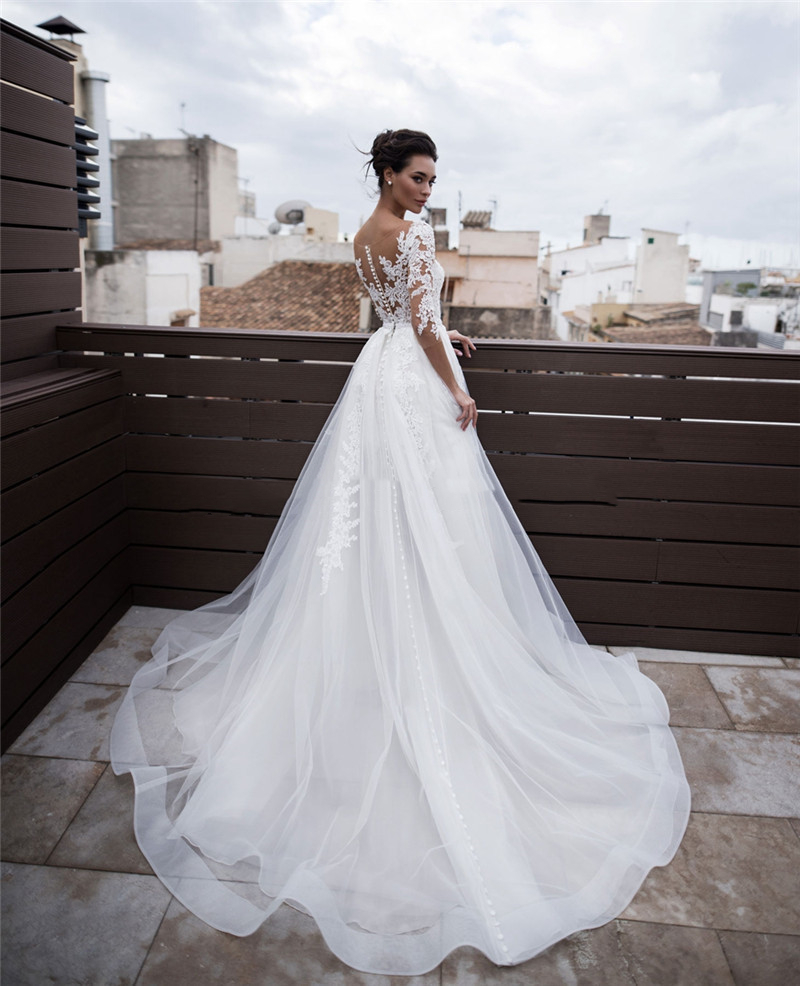 2021 Sexy Short Sheath Country Beach Wedding Dresses With Detachable Skirt 2 In 1 Appliques Lace Formal Bridal Gowns Cheap Plus Size Vestido