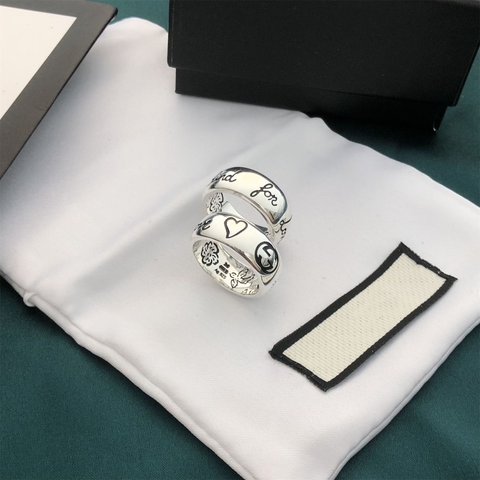 Double g ancient home blind for love fearless ring women's wide double g flower bird love ring11, Silver
Double g ancient home blind for love fearless ring women's wide double g flower bird love ring11, Silver