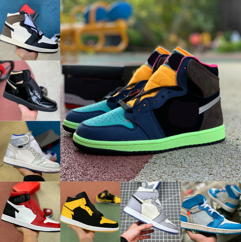 New 1 1s High Basketball Shoes Men Women Tie Dye OG Bio Hack DARK MOCHA Blue UNC Patent White BLACK ROYAL TWIST Green Toe Designers
New 1 1s High Basketball Shoes Men Women Tie Dye OG Bio Hack DARK MOCHA Blue UNC Patent White BLACK ROYAL TWIST Green Toe Designers