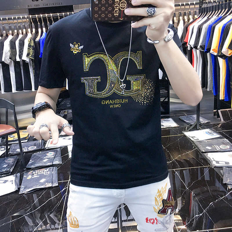 Letter Drilling T Shirt Men Summer Short Sleeve O-neck Tops Tees Luxury Streetwear Funny T Shirts Tops Men Clothes 210527, White
Letter Drilling T Shirt Men Summer Short Sleeve O-neck Tops Tees Luxury Streetwear Funny T Shirts Tops Men Clothes 210527, White