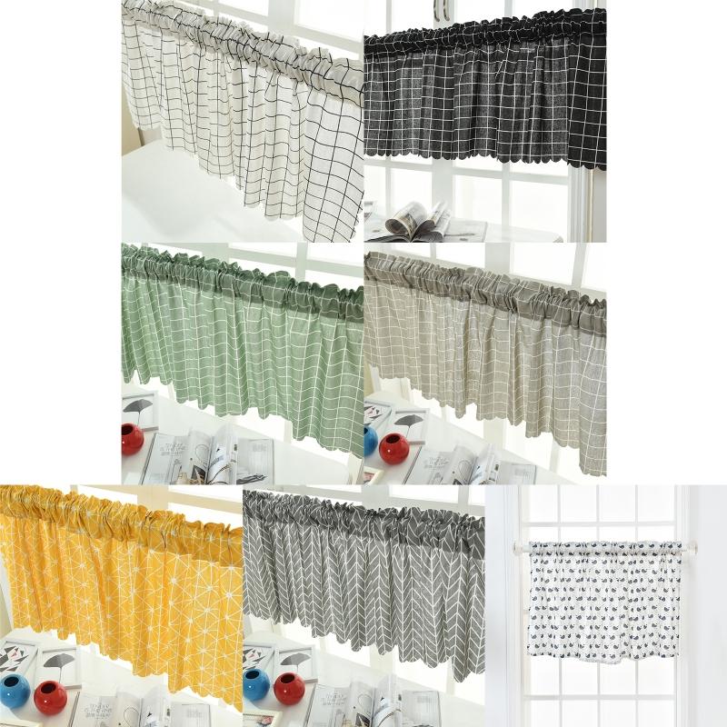 Curtain & Drapes Pastoral Short Half Window Plaid Leaves Print Rod Pocket Valance Drape
Curtain & Drapes Pastoral Short Half Window Plaid Leaves Print Rod Pocket Valance Drape