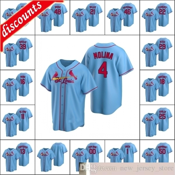 2020 Baseball Men #22 Jack Flaherty 1 Ozzie Smith 4 Yadier Molina Custom Women Youth Kids Light Blue Alternate Jersey
2020 Baseball Men #22 Jack Flaherty 1 Ozzie Smith 4 Yadier Molina Custom Women Youth Kids Light Blue Alternate Jersey