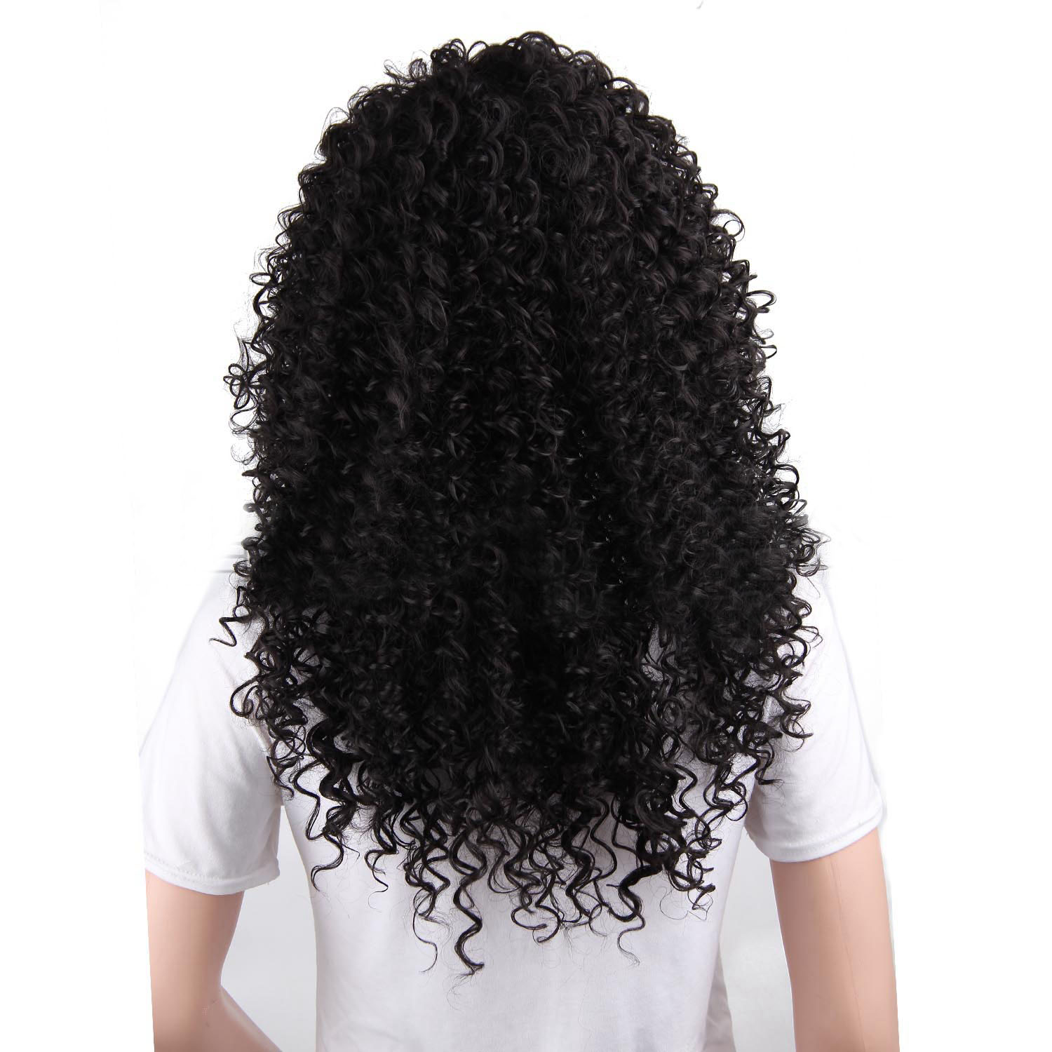 Fashion New Hairstyle Kinky High temperature Fiber wigs Synthetic Wave Hair Medium Long Hair