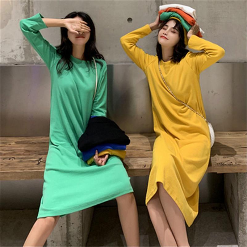 Casual Dresses 2022 Candy Colour T Shirt Dress Women Autumn Long Slevess Sexy Boho Elegant Loose Plus Size PZ2680, Black;gray
Casual Dresses 2022 Candy Colour T Shirt Dress Women Autumn Long Slevess Sexy Boho Elegant Loose Plus Size PZ2680, Black;gray