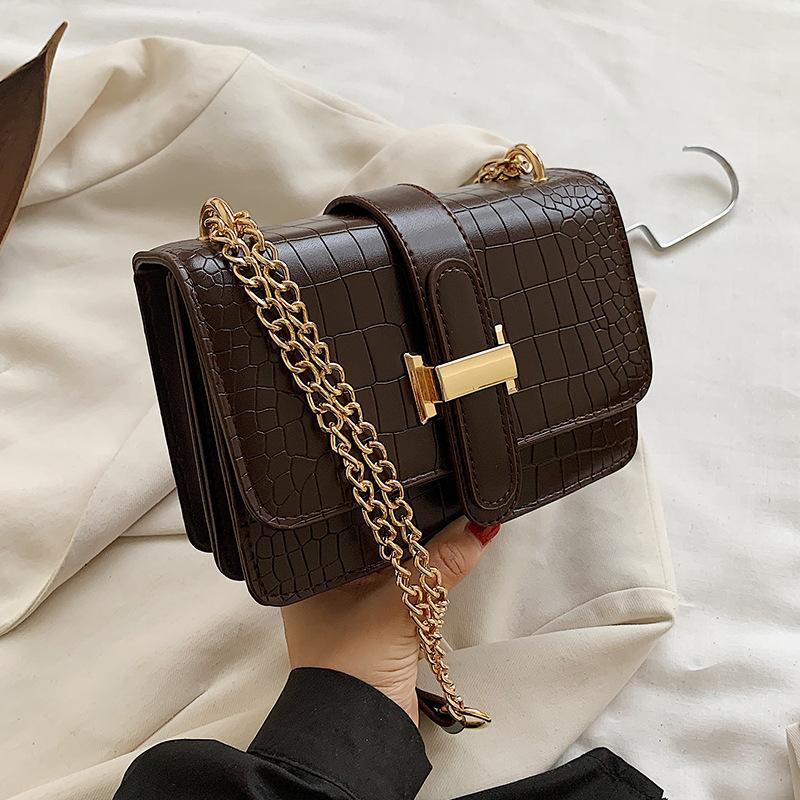Small bag women's bag 2021 popular trendy fashion chain simple retro texture single shoulder messenger wild small square, Black
Small bag women's bag 2021 popular trendy fashion chain simple retro texture single shoulder messenger wild small square, Black