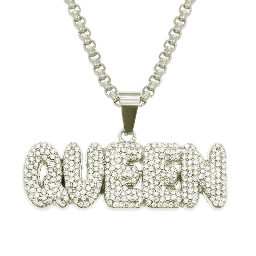 Cross border European hip hop Diamond Pendant letter necklace fashionable men's street cool exaggerated jewelry
Cross border European hip hop Diamond Pendant letter necklace fashionable men's street cool exaggerated jewelry