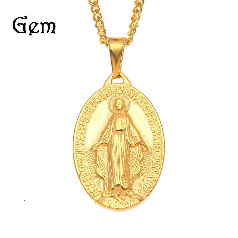 High grade Christian stainless steel gold-plated cross virgin miracle Medal pendant
High grade Christian stainless steel gold-plated cross virgin miracle Medal pendant
