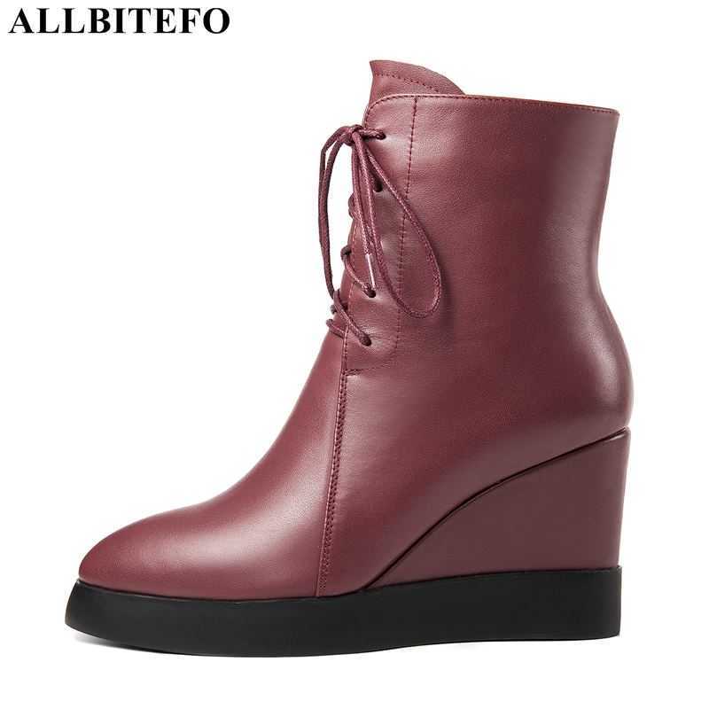 ALLBITEFO arrive genuine leather wedges heels platform women boots winter snow ankle boots for women high heels women heels 210611, As picture
ALLBITEFO arrive genuine leather wedges heels platform women boots winter snow ankle boots for women high heels women heels 210611, As picture