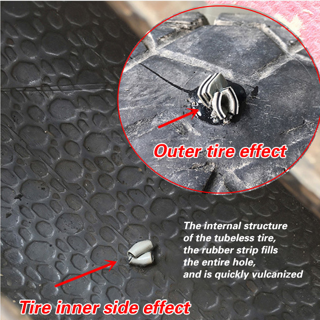 10Pcs Tire Strips Vacuum Tyre Wheel Repair Rubber Strip Tools Universal Bicycle Motorcycle Battery Car and Automobile