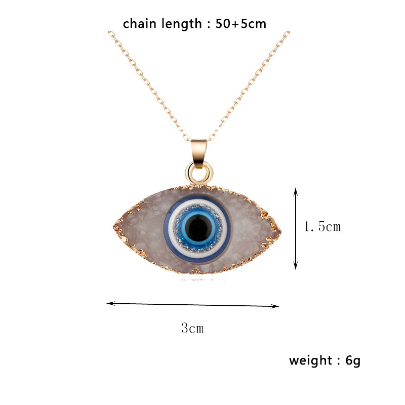 White Black Resin Evil Eye Necklace Fatima Hand Charm Necklaces Jewelry