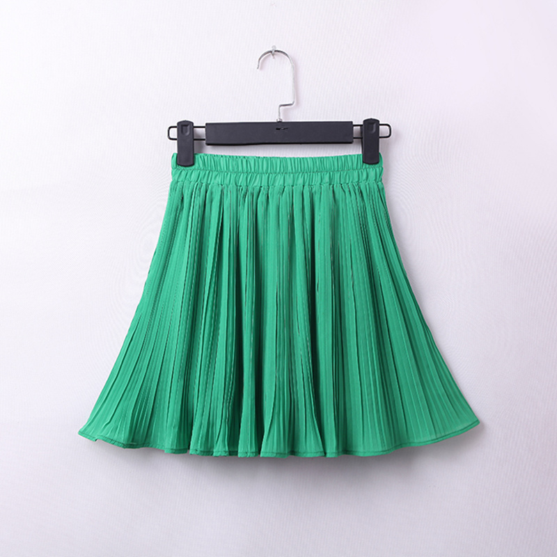 Short Chiffon Pleated Skirt Women Harajuku Summer White Tulle Mini Skirt Sexy Beach High Waist Skirt Ladies Skirts Faldas C6060 210309