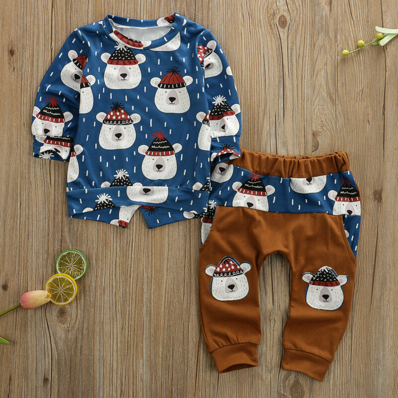 Newborn Infant Baby Boy Two Pieces Set Long Sleeve Bear Top Pant Infant Girl Clothing Sets Leggings Winter Outfit Clothes, Default color
Newborn Infant Baby Boy Two Pieces Set Long Sleeve Bear Top Pant Infant Girl Clothing Sets Leggings Winter Outfit Clothes, Default color