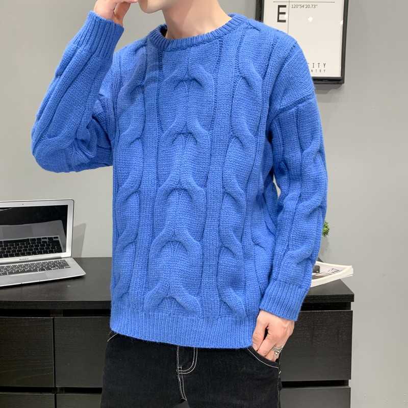 Fashion Sweaters Men's Pullovers Long Sleeves Autumn Winter Pullovers Knitted O-Neck Sweaters Men Tops Youthful Male 210818