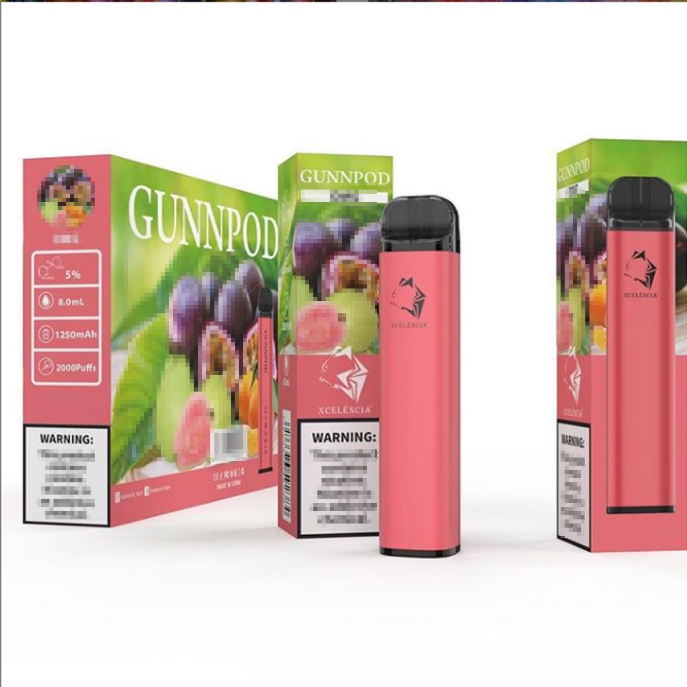 100% Original Gunnpod 2000 puffs+20ColorsDisposable Vape Pen disposable pods device vape kits 1250mah battery 8ml Pre-Filled empty Portable Vapor
100% Original Gunnpod 2000 puffs+20ColorsDisposable Vape Pen disposable pods device vape kits 1250mah battery 8ml Pre-Filled empty Portable Vapor