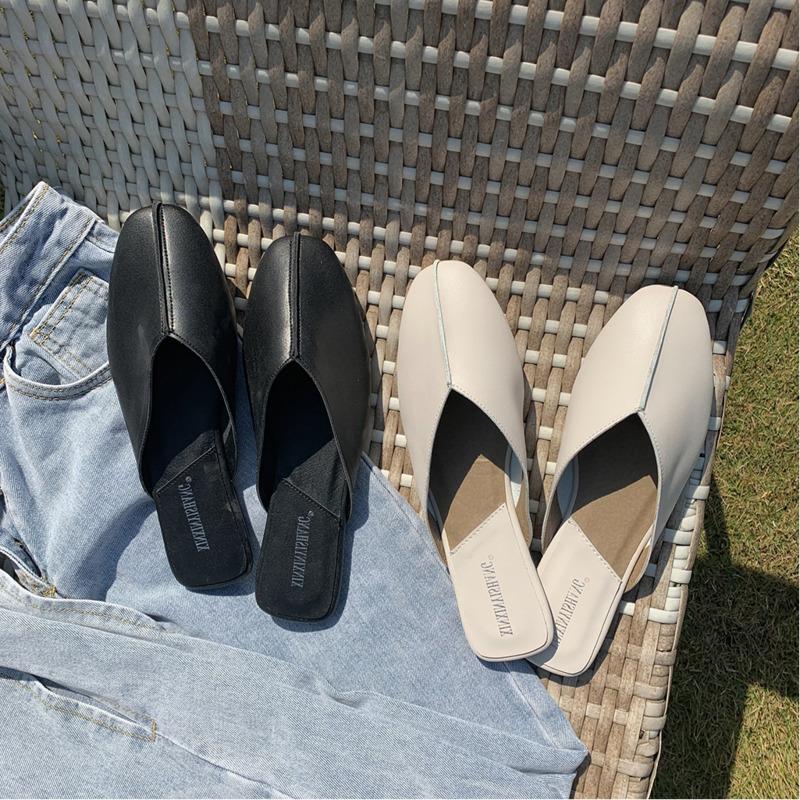 Slippers 2021 Summer Designers Women Ulzzang Fashion Round Toe Slip On Casual Mules Shoes Black Woman Flat Leather Beach Slipper, Beige
Slippers 2021 Summer Designers Women Ulzzang Fashion Round Toe Slip On Casual Mules Shoes Black Woman Flat Leather Beach Slipper, Beige