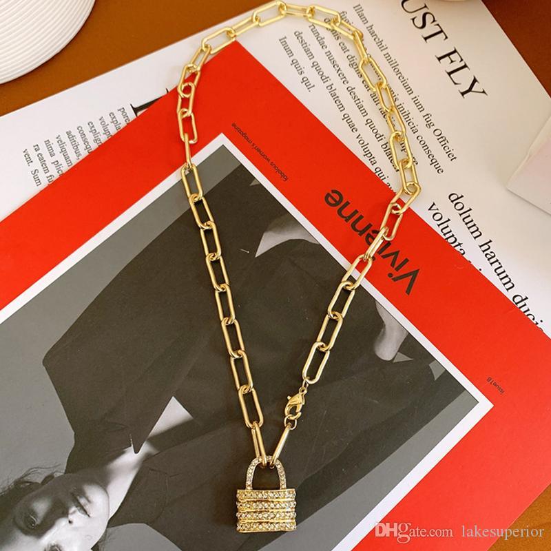 High Necklace Chain Pendant Lock Necklace Short Gift Women For Rhinestone Party Fashion Jewelry Lock Quality Snarh
High Necklace Chain Pendant Lock Necklace Short Gift Women For Rhinestone Party Fashion Jewelry Lock Quality Snarh