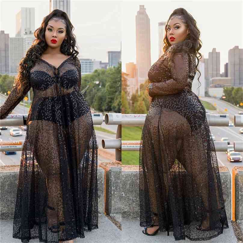 Autumn Maxi Dresses for Women V Neck Long Sleeve Sexy Night Club Transparent Plus Size Wholesale Drop 210701, Black
Autumn Maxi Dresses for Women V Neck Long Sleeve Sexy Night Club Transparent Plus Size Wholesale Drop 210701, Black